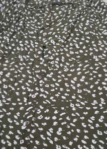 Chic Olive Green Ditsy Print Dress