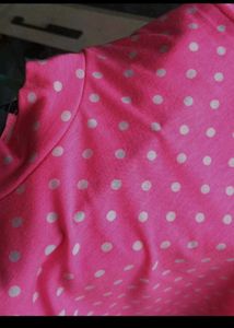 Vibrant Pink Shein Polka Dot Top