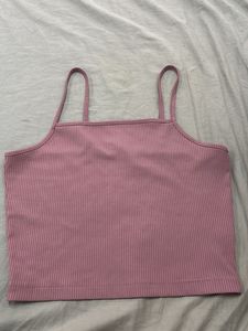 pink ribbed tank top