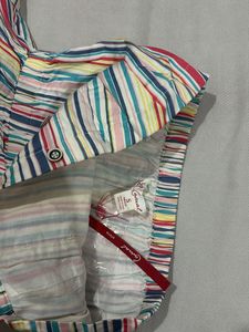 Colorful Striped Strapless Dress