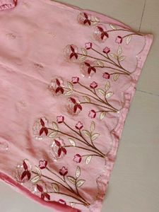 Pink Embroidered Kurti Set