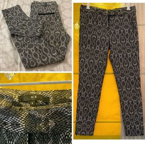 Stylish Snakeskin Print Trousers