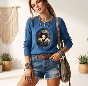 🎁Pinterest Blue Sweater with Design O