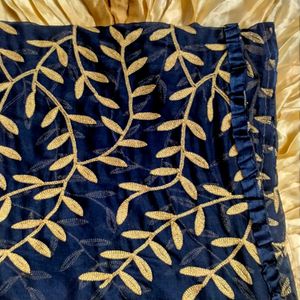Embroidered Navy Blue Dupatta