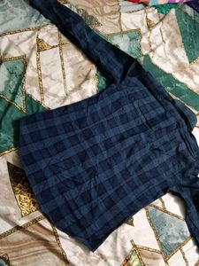 Men's Blue Plaid Casual Shirt