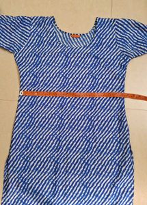 Blue Striped Crepe Kurta