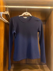 Navy Blue Long Sleeve Top