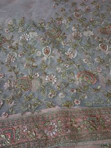 Embroidered Net Saree