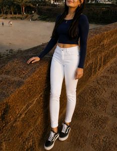 Women Spykar White Ankle Length Jeans