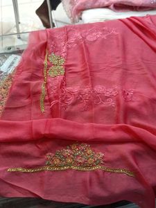 Pink Embroidered Saree( Fix price)