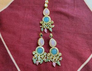 Designer Maang Tikka &amp; Earrings Set