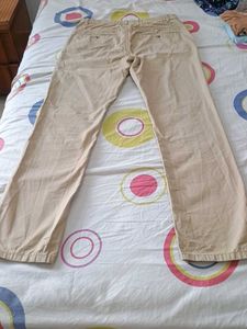 women's cream colour cotton pant