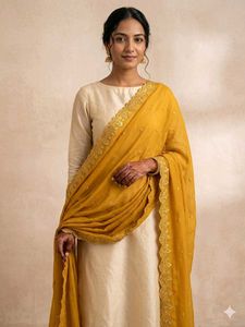 Embellished Mustard Yellow dupatta