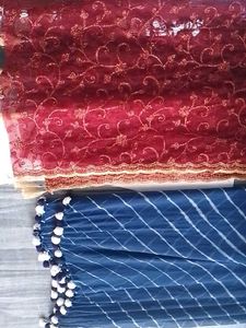 combo of two Dupattas one is in net other i
