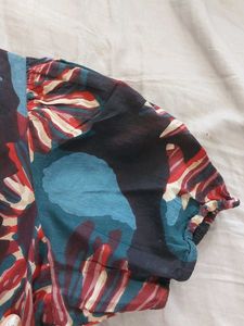 Tropical Floral Print A-Line Dress for Women