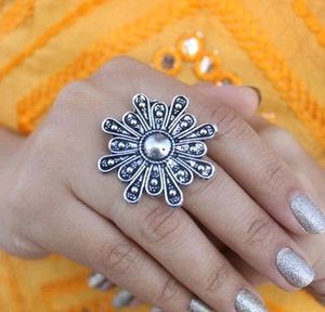 Oxidised Silver Earring and ring combo