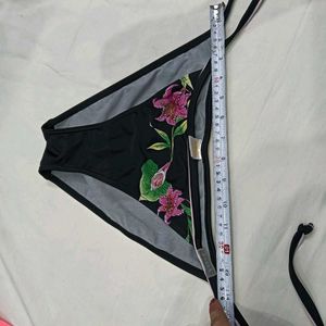 Black Floral🪔 Bikini Bottom