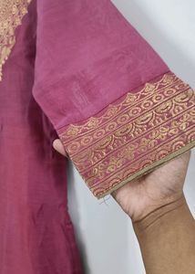 Pale Pink Dual Shade Kurta w Gold