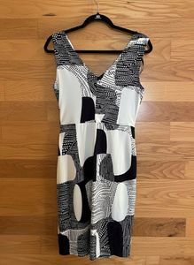 Chic Black &amp; White Print Dress