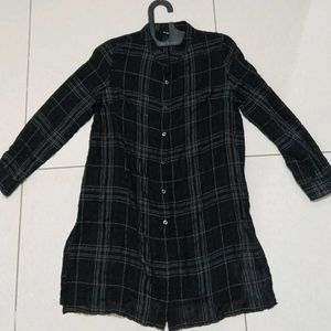 Chic Plaid Long Sleeve Tunic Top