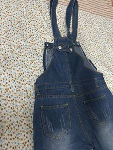 Distressed Denim Dangri Overalls