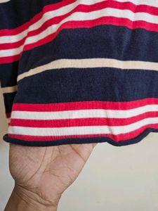 Striped Cropped Polo Shirt