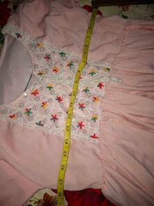 Pretty Pink Embroidered Dress with Tassels