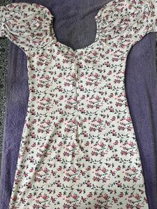 Floral Print Puff Sleeve Dress