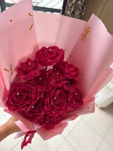 Handmade Ribbon Rose Bouquet