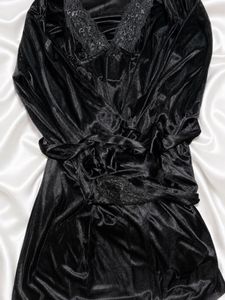 satin lace robe set
