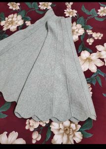 Pleated Grey Ethnic Skirt