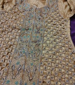 Y2k Embellished orange mustard Kurta