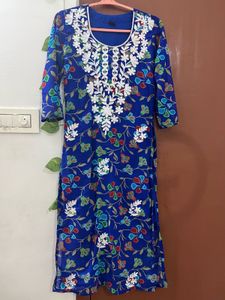 Beautiful Blue Embroidered Kurta