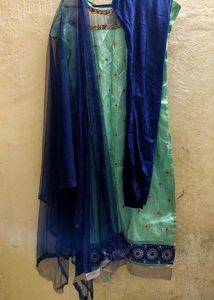 Elegant Mint Green Embroidered Kurti Set