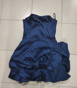 Stunning Blue Strapless Bubble Dress