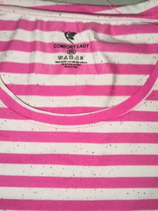 Pink &amp; White Striped T-Shirt