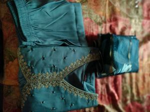 Teal Embroidered Kurta Set