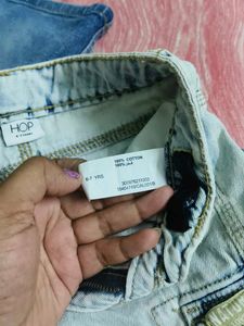 Light Wash Denim Cargo Shorts