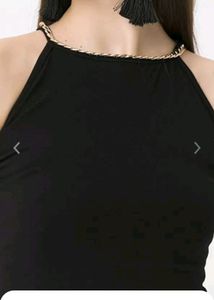 Miss Poem Black One Piece Dress