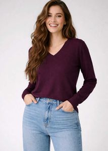 Burgundy V-Neck Sweater🐥🎊