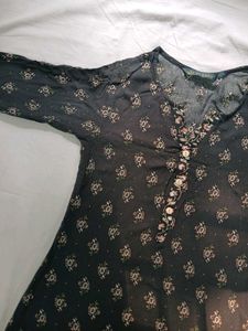 Floral Black Kurti