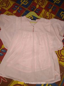 Pink Peplum Style Top For Womens With White Dotss