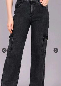 Acid Wash Cargo Jeans