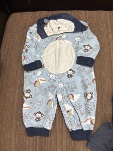 Baby Blue Monkey Print Onesie