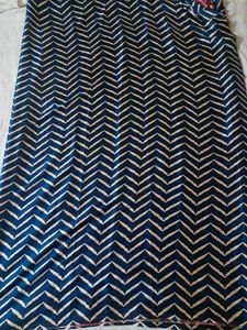 Blue Chevron Print saree