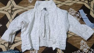 Stylish Ethnic Dress Material with White Embroider
