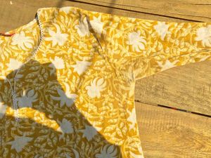 Yellow Floral Print Kurta
