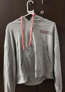 Grey cropped Hoodie