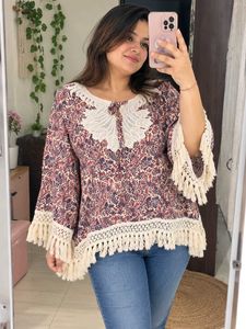 Bohemian Print Tassel Tunic 36"-40"