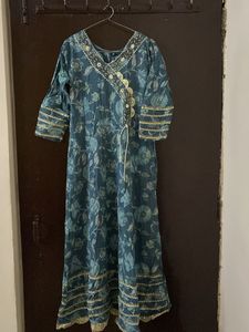 Elegant Teal Floral Kurta Set